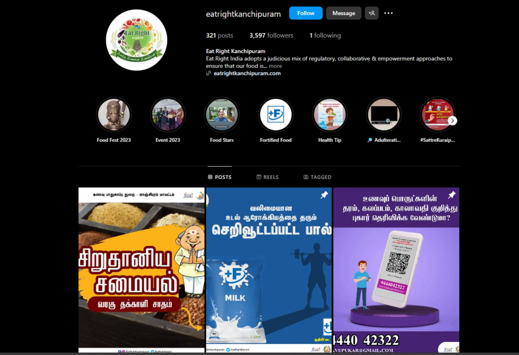 Eat Right Kanchipuram Tamil government campaign creative
