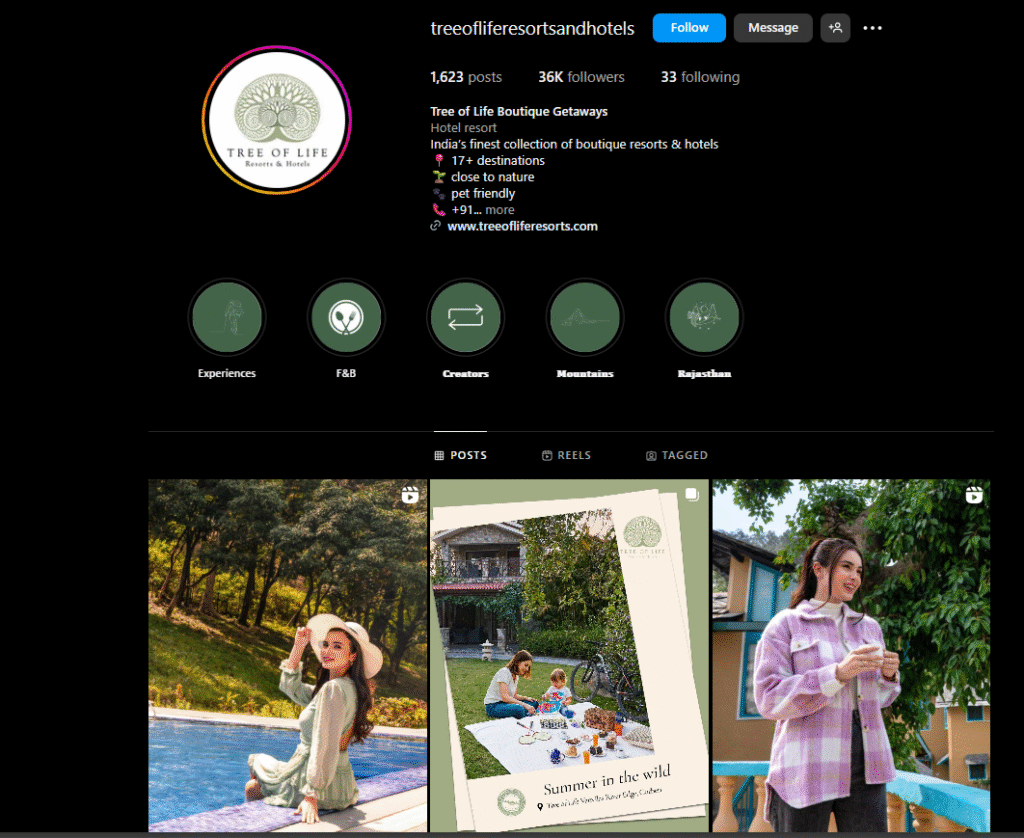 Tree of Life Resorts location-wise Meta Ads campaign