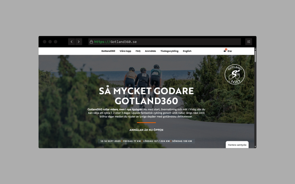 Gotland360.se cycling event website