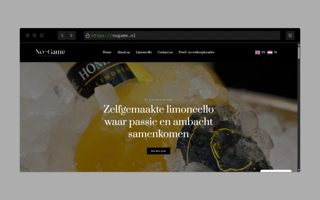 No-Game.nl multilingual limoncello website