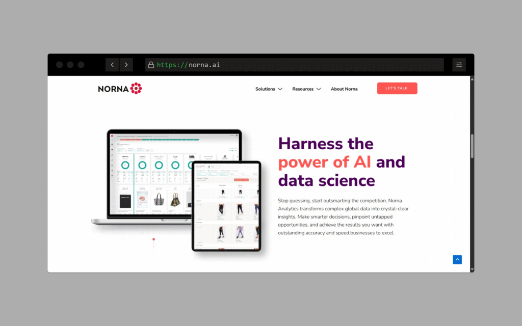 Norna.ai fashion retail AI website